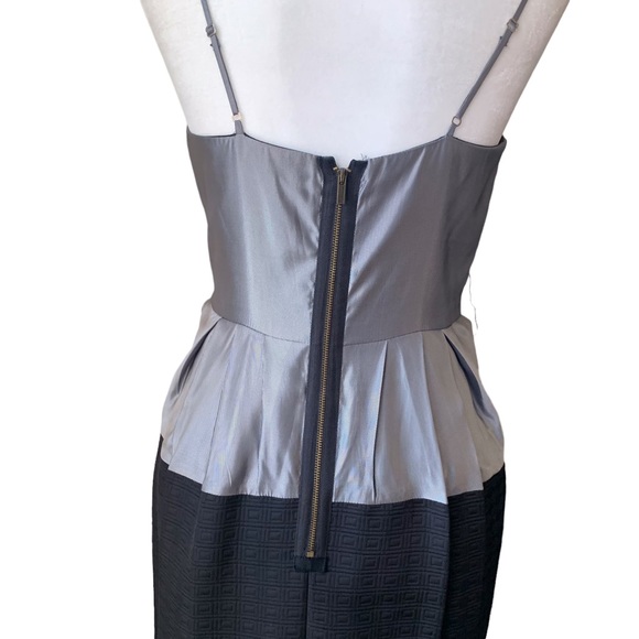 BCBG MAX AZRIA BLACK GREY SPAGHETTI STRAP COCKTAIL DRESS FORMAL DRESS - Picture 6 of 13